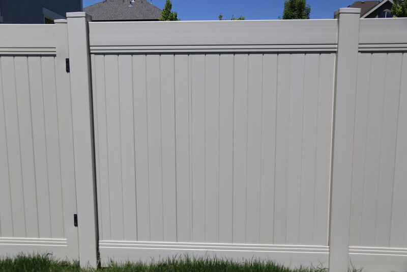 Khaki vinyl privacy fence panel